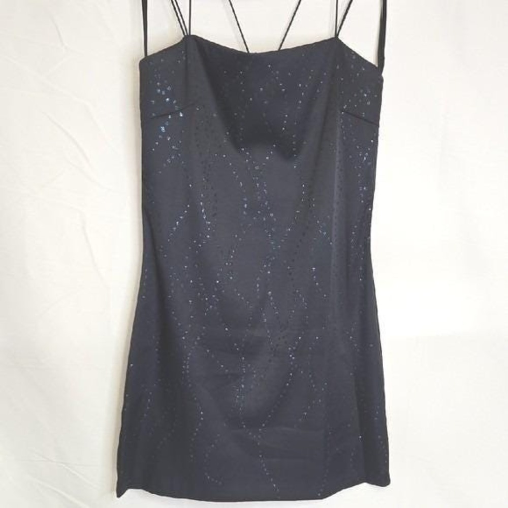 Byer Too! Y2K Mini Dress, Blue,‎ Sparkle Rhinestones Party, Junior's XS Vintage